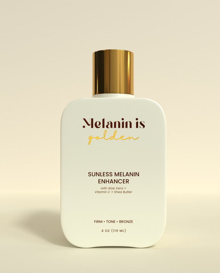 Get a natural-looking, sun-kissed glow with Melanin is... Sunless Melanin Enhancer. Formulated specifically for melanated skin tones, this cream uses natural ingredients to enhance and deepen your skin&