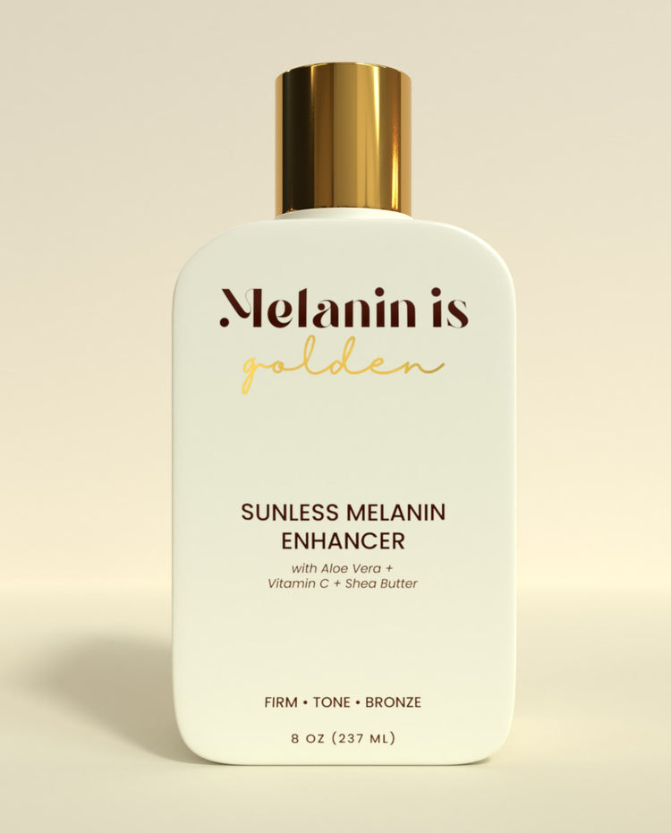 Get a natural-looking, sun-kissed glow with Melanin is... Sunless Melanin Enhancer. Formulated specifically for melanated skin tones, this cream uses natural ingredients to enhance and deepen your skin&